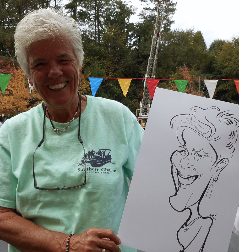 Caricature of lady at an assisted home in Atlanta.