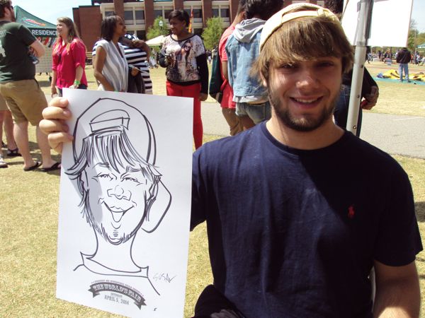 Caricature of student at North Ga College